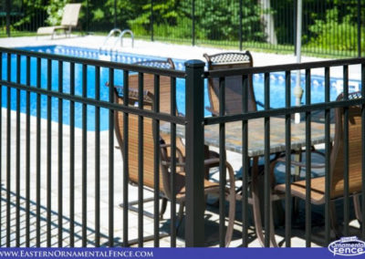 Eastern Ornament Aluminum EO54202 54 inch BOCA Code Fence. This style, pickets that extend full height of the panel, is by far the most popular style of pool fence regardless of the manufacturer.