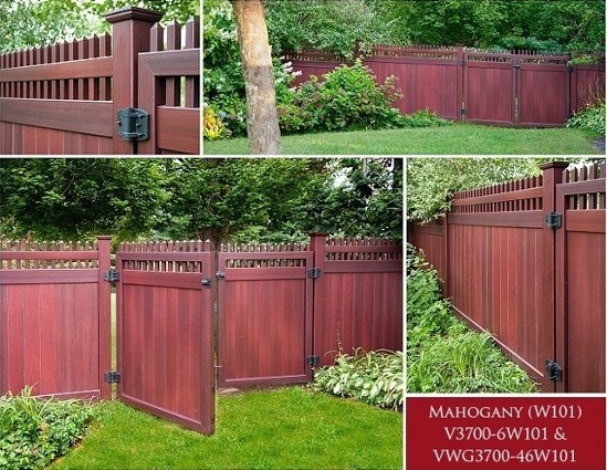 Mahogany Wood Grain Finish Fence - Profencesupply.com